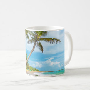 Taza De Café Palma de coco, playa el Sri Lanka de Mirissa