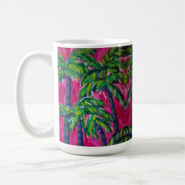 Taza De Café Palmas tropicales rosadas calientes