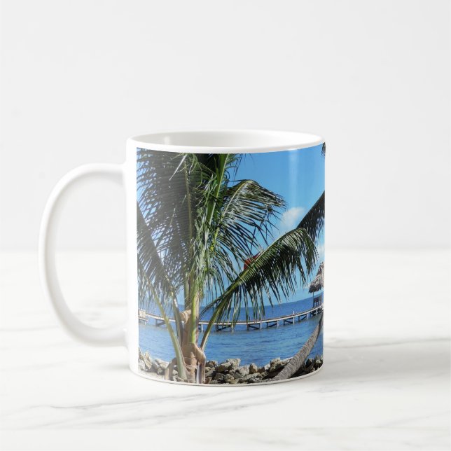 Taza De Café Palmas y embarcadero en Belice (Izquierda)