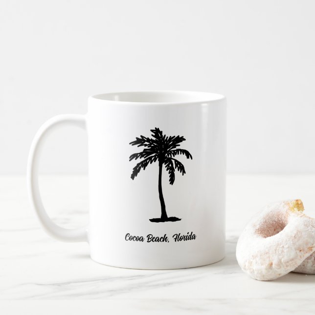 Taza De Café Palmera Náutica de Playa Personalizada (Con donut)