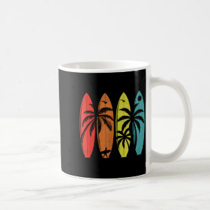 Taza De Café Palmera Retro Tropical Playa Hawaiana Tabla de Sur