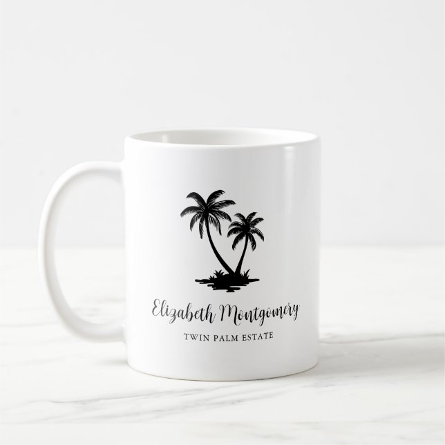 Taza De Café Palmera Tropical Personalizada (Izquierda)
