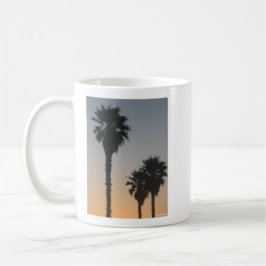 Taza De Café Palmeras al Atardecer
