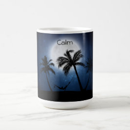 Taza De Café Palmeras bajo la luz de la luna