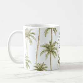 Taza De Café Palmeras blancas verdes tropicales