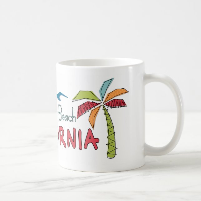 Taza De Café Palmeras de Huntington Beach California (Derecha)