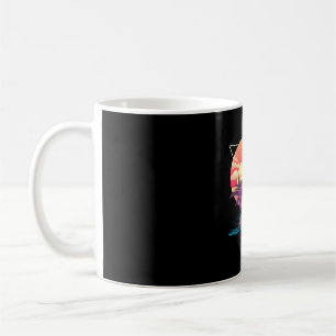 Taza De Café Palmeras de playa al atardecer verano tropical ret
