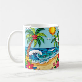 Taza De Café Palmeras en la Playa 
