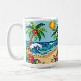 Taza De Café Palmeras en la Playa 