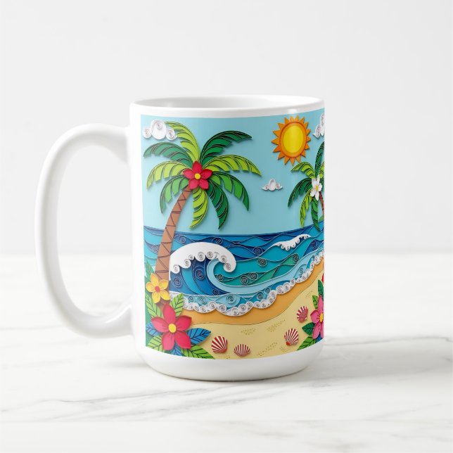 Taza De Café Palmeras en la Playa  (Izquierda)