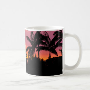 Taza De Café Palmeras en silueta, Hawái