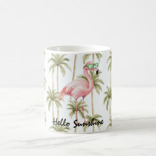 Taza De Café Palmeras Flamingo Rosa