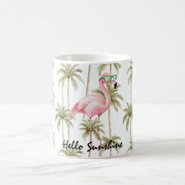 Taza De Café Palmeras Flamingo Rosa (Centro)
