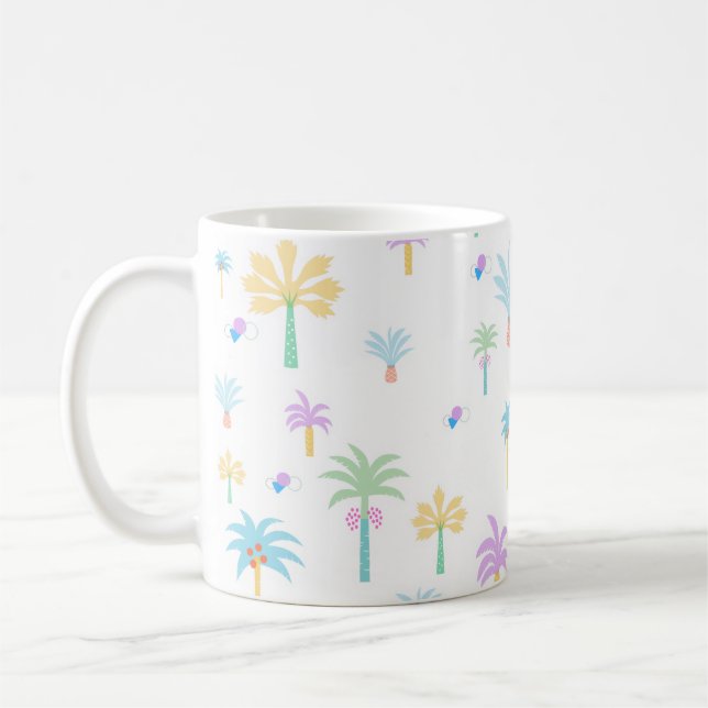 Taza De Café Palmeras Gráficas Retro (Izquierda)