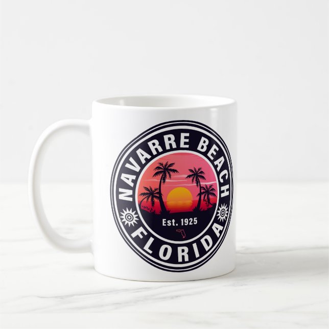 Taza De Café Palmeras Navarre Florida Beach Retro Sunset 60 (Izquierda)