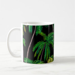 Taza De Café Palmeras: Patrón de verano acrílico.