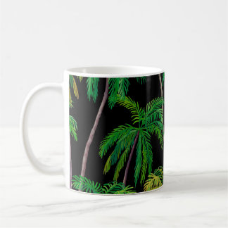 Taza De Café Palmeras: Patrón de verano acrílico.