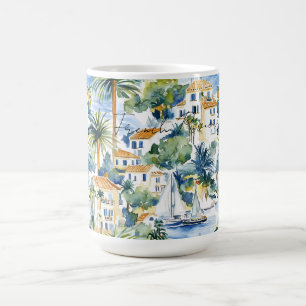 Taza De Café Palmeras Tropicales de la Riviera Francesa