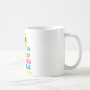 Taza De Café Palmeras y positividad - Ánimo de verano retro