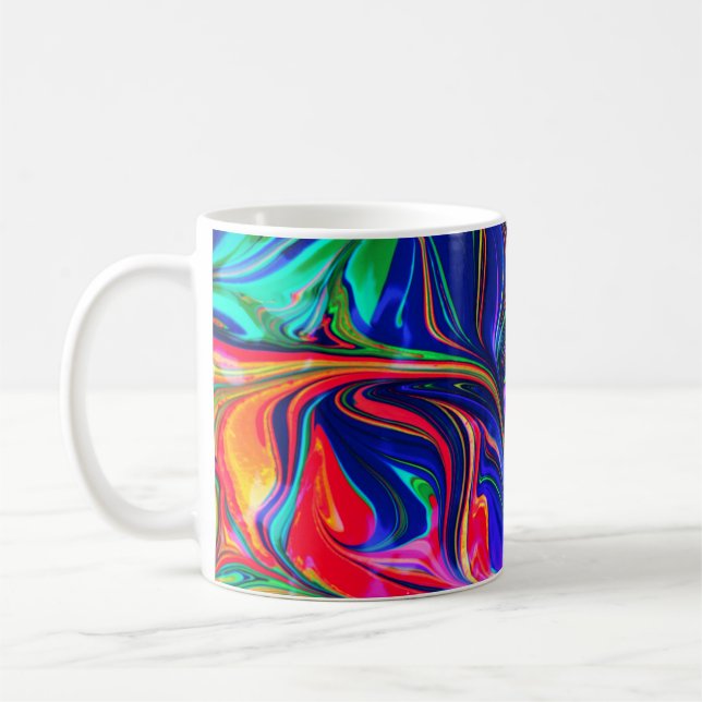 Taza De Café Palo de brillo trippy con girasol arco iris (Izquierda)