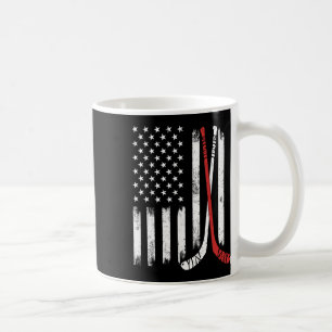 Taza De Café Palo de Hockey Antiguo Bandera de EE. UU. Jugador