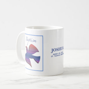 Taza De Café Paloma de Bautismo de Adulto Personalizable
