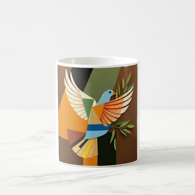 TAZA DE CAFÉ PALOMA DE LA PAZ ABSTRACTA GEOMÉTRICA (Centro)