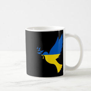 Taza De Café Paloma de la paz en Ucrania. Apoya a Ucrania. Apoy