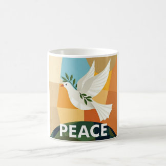 TAZA DE CAFÉ PALOMA DE LA PAZ GEOMÉTRICA