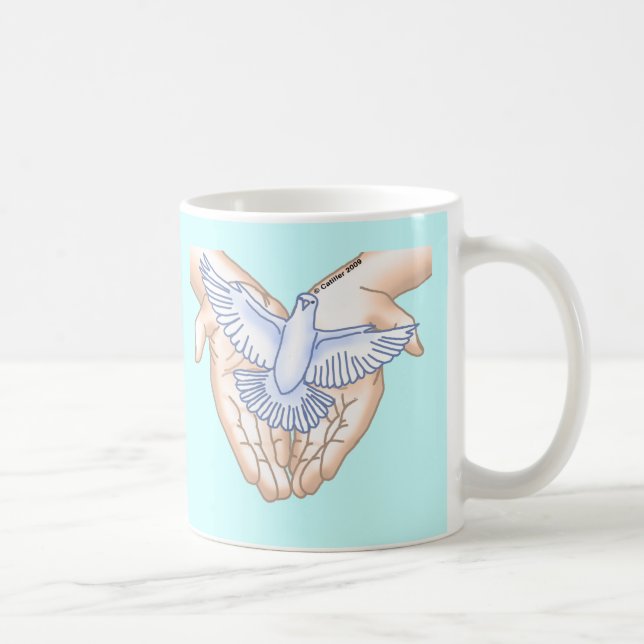 Taza De Café Paloma de Manos Cristianas (Derecha)
