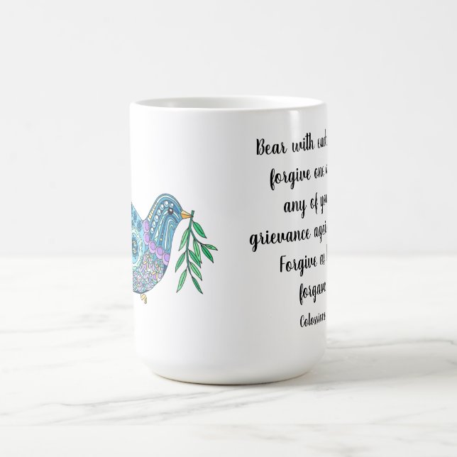 Taza De Café Paloma de paz en verso de los colosanos 3:13 (Centro)