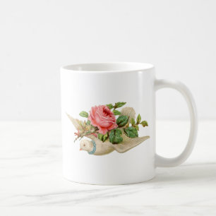Taza De Café Paloma del vintage y subió