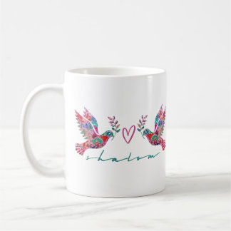 Taza De Café Palomas de paz (Shalom) Café blanco