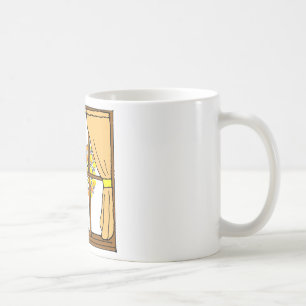 Taza De Café Palomitas haciendo estallar en el albaricoquero