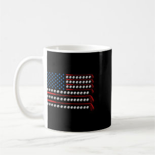 Taza De Café Palos de golf con bandera de EE. UU. golf patrióti