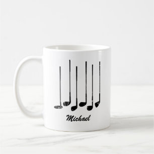 Taza De Café Palos de golf personalizados modernos y trendy vin