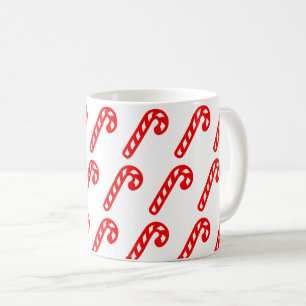Taza De Café Palos mínimos de Navidades blancos rojos