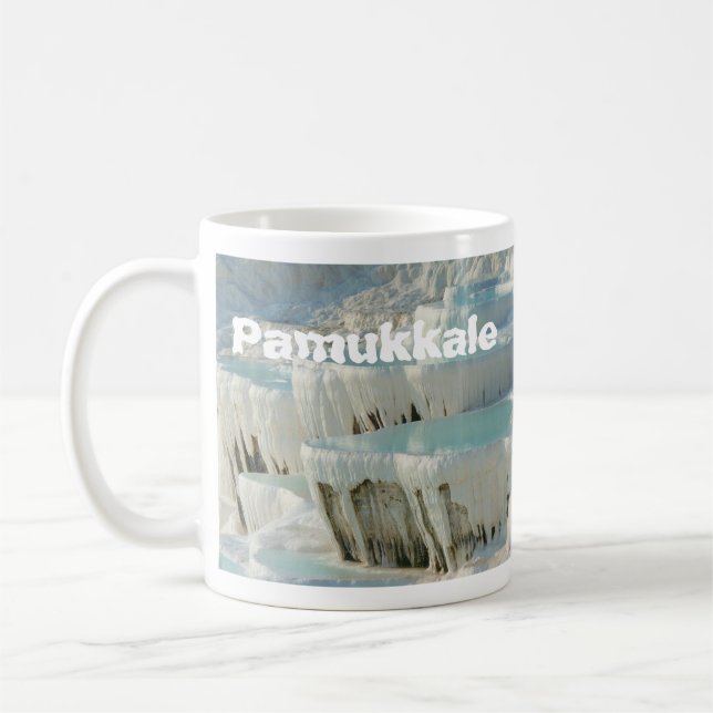 Taza De Café Pamukkale Cascades de piedra caliza Mug (Izquierda)