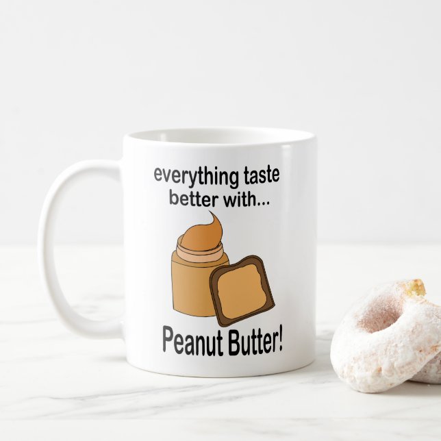 Taza De Café Pan con Mantequilla de Maní Comida Adorable  (Con donut)