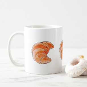 Taza De Café pan de croissant marrón
