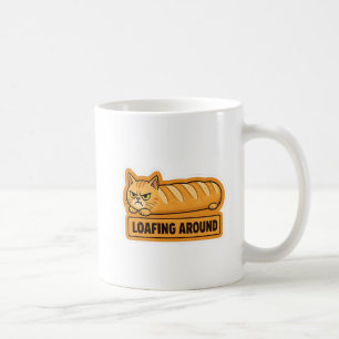 Taza De Café Pan de Gato Divertido Relajándose
