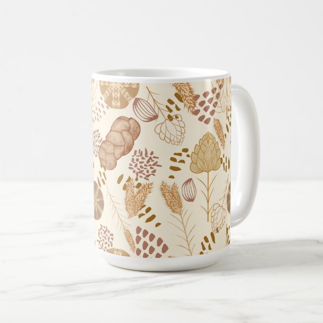 Taza De Café Pan: Pan y cebada artesanales, Beige (Anverso derecho)