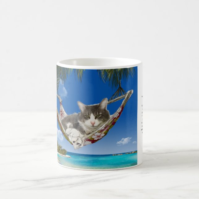 Taza De Café Pana en el del Caribe (gato en hamaca) (Centro)