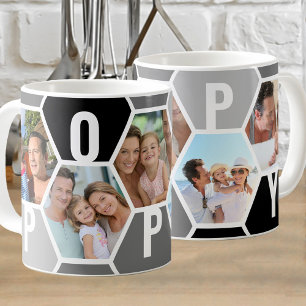 Taza De Café Panal de abeja editable 5 fotos 5 letras Poppy