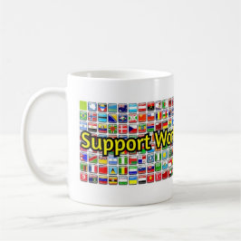Taza De Café Pancarta de apoyo a la alfabetización mundial