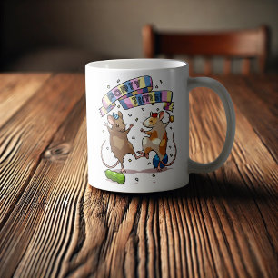 Taza De Café Pancarta de tiempo de Fiesta de ratones bailarines
