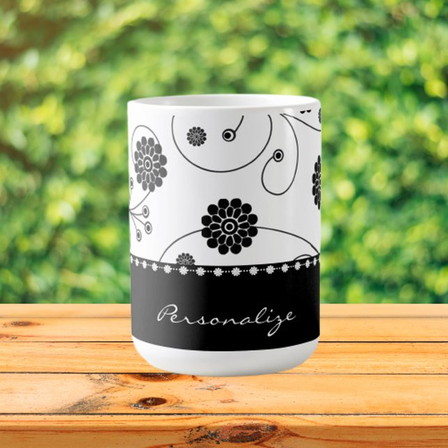 Taza De Café Pancarta del café de Ebony Bloom Mug (Ebony Bloom Banner Coffee Mug)