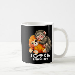 Taza De Café Panchi kun sosteniendo un mono macaco bebé de pelu