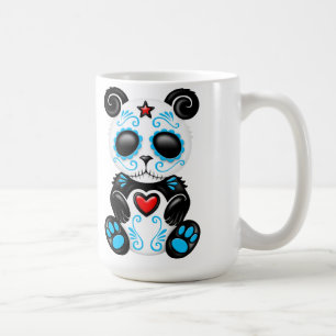 Taza De Café Panda azul del azúcar del zombi