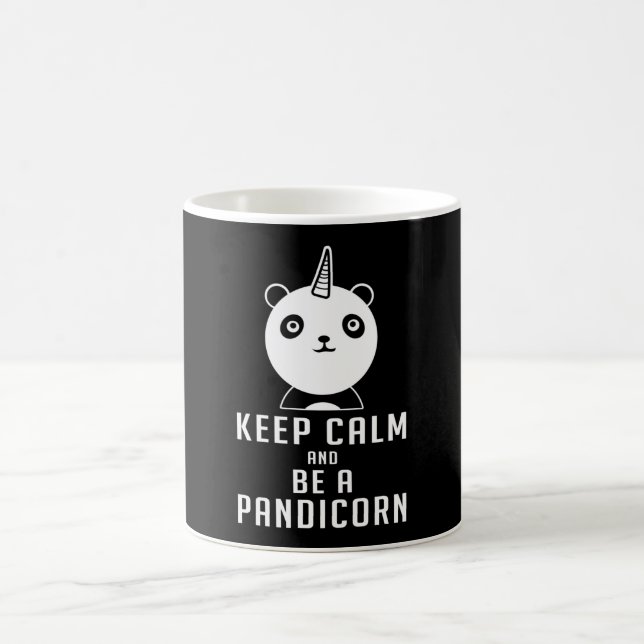 Taza De Café Panda Bear Pandicorn Mantiene la calma Funny Idea  (Centro)